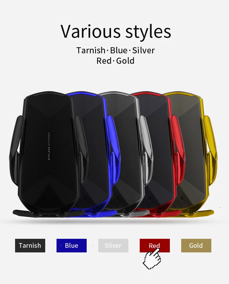 Wireless Car Charger Phone Mount 10W Car Charger 360 Rotatable Auto-Clamping Air Vent Phone Holder Car Mount Charger