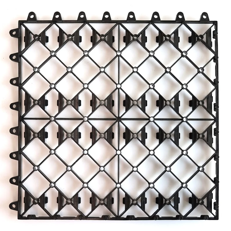 
Interlocking snap-in easy click lock recycled plastic floor underlay for composite wood plastic wpc deck tiles 