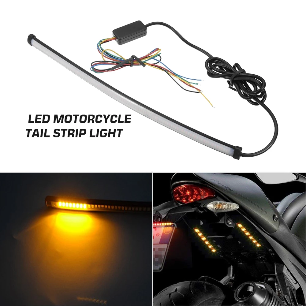 30cm 108LED 3W Motorcycle Sequential Switchback Flowing LED Tail Brake Turn Signal Strip Motorcycle Lights Motorcycle Tail Light