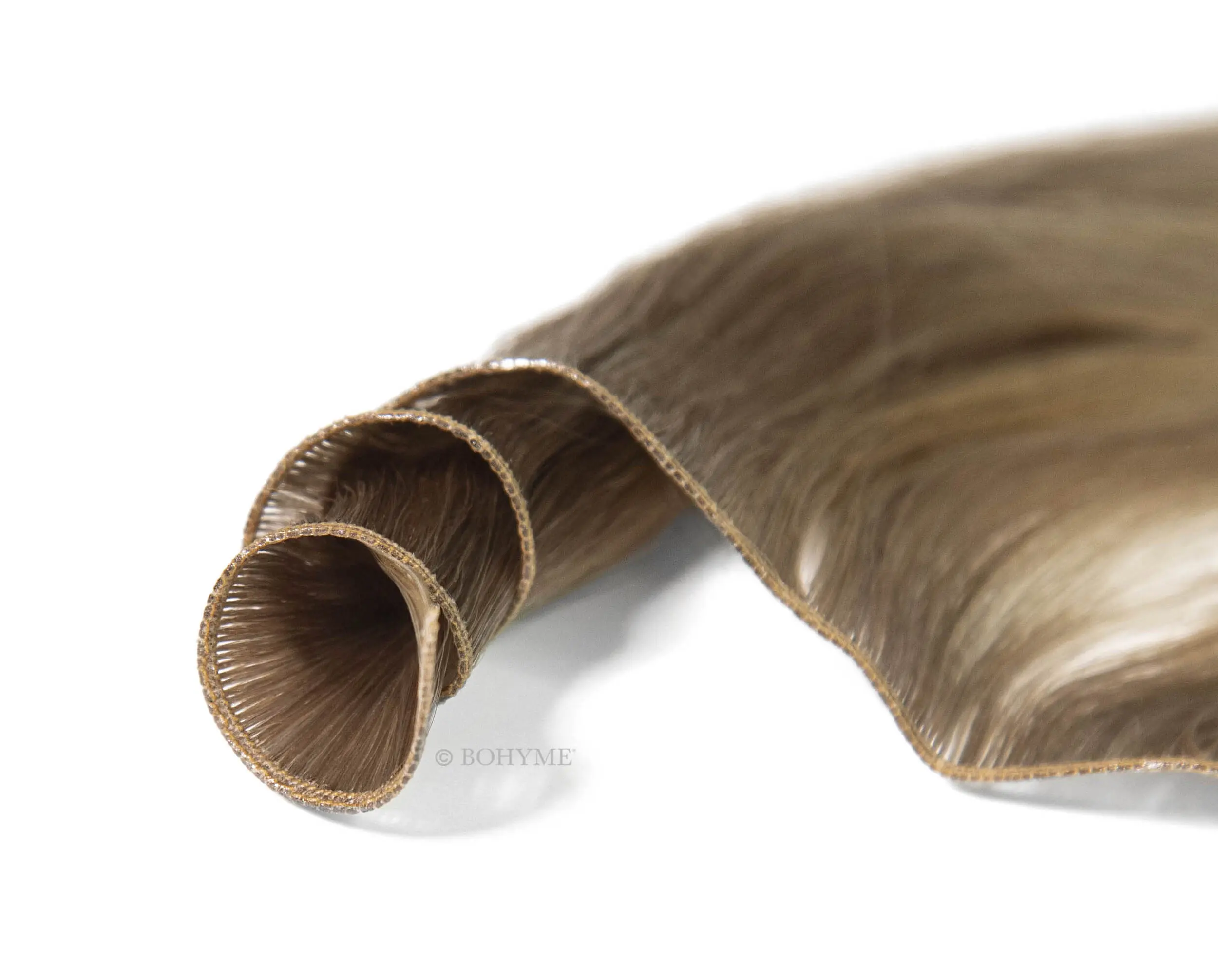 Professional new hair extension product handtied invisible genius weft with double drawn thick end