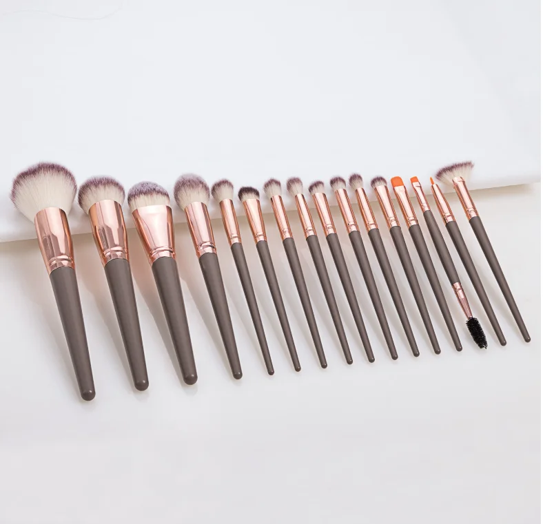 China manufacturer supply makeup brush set 16 pcs premium synthetic exclusive makeup brushes with makeup brush bag case