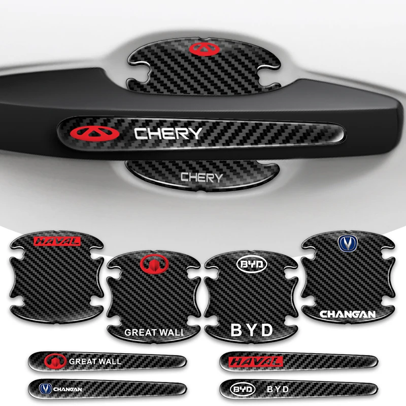 8pcs Car Door Sticker Scratches Resistant Cover Auto Handle Protection Film Exterior Accessory Car Decor Car Stickers