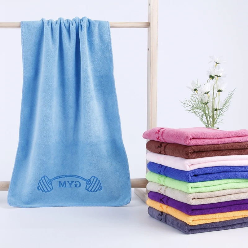 China manufacturer Microfiber Sports Gym Towel With Custom Logo Coral Fleece hand and hair drying towel Yoga towels 400gsm