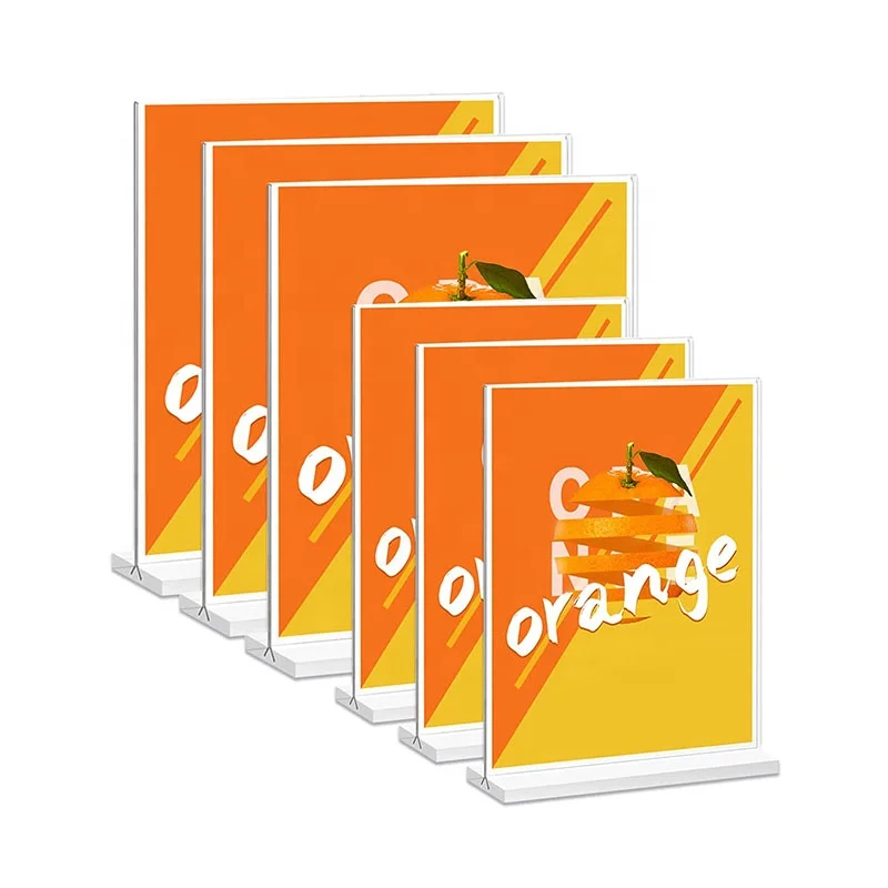Wholesale hot sale firm clear table mini acrylic sign display  holder for menu