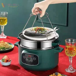 Multi stainless steel soup pot electric cooker frying pan electric skillet intelligent cooking pot preset timing cookware set