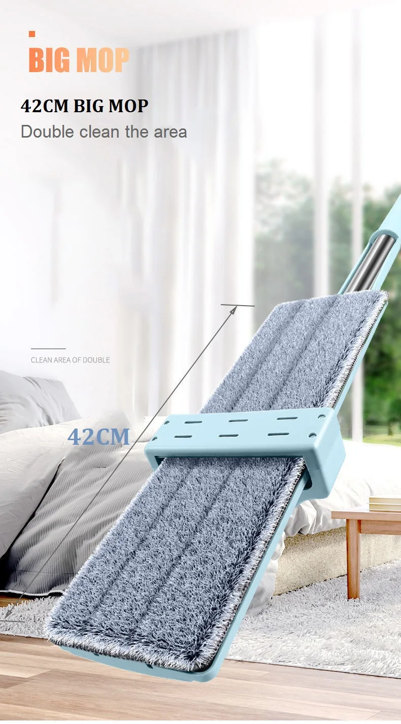 Lazy Mop Folding Large Size Wet and Dry Cleaning Spins Long Multi-function style Hand-Free