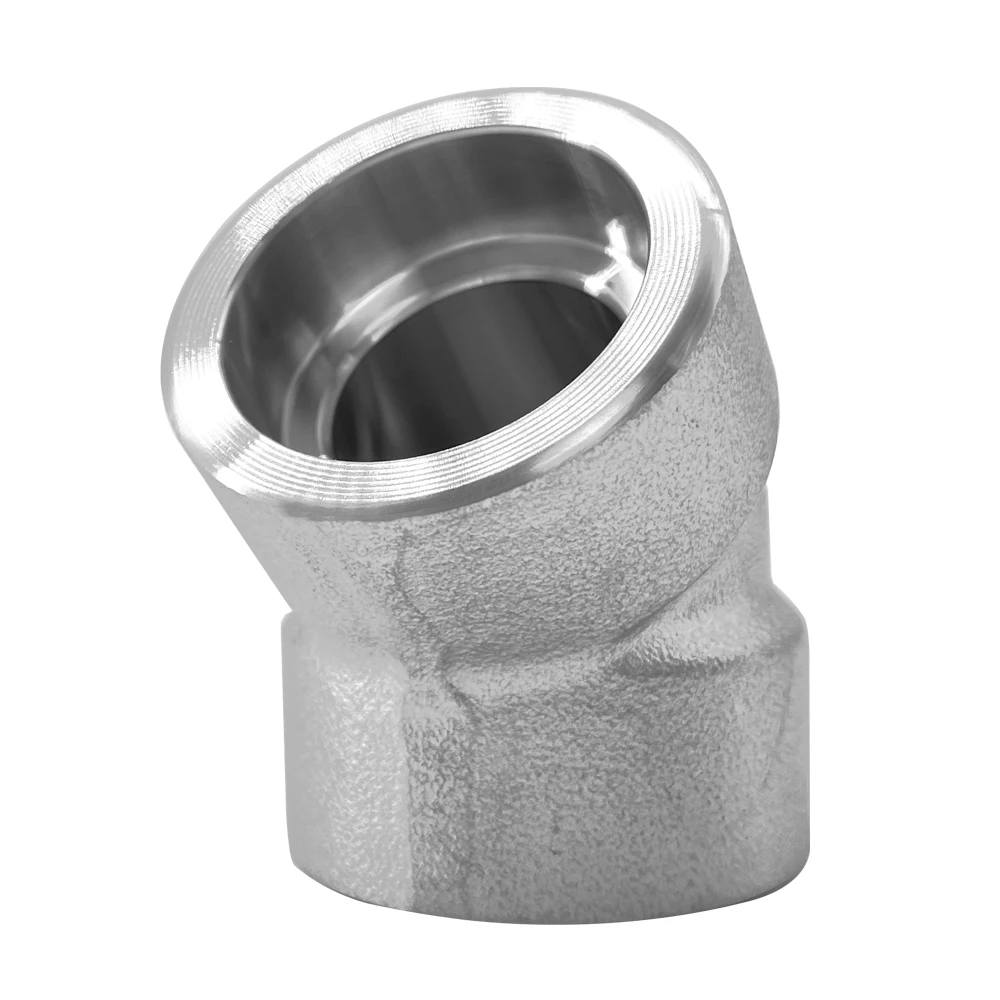F304 304L Socket Welded Stainless Steel Elbow 45 Degree B16.11 SS Tube Fitting  Manufacturer