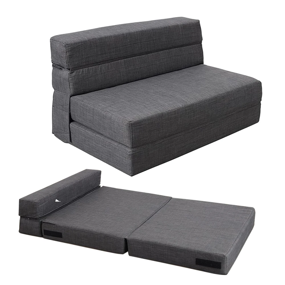 Modern Design Foldable Sofa Bed with Massage Feature Soft Fabric Cover Memory Foam Mattress for Home & School Bedroom Furniture