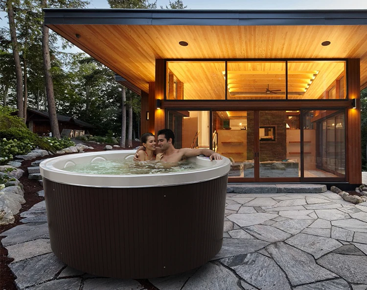 OEM Custom Factory 6 Persons Acrylic Round Hot Tub Whirlpool Outdoor Jacuzi Bathtub SPA Pool