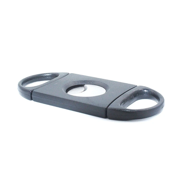 Stock Cigar Accessories Plastic Stainless Steel Double Blade Custom logo Cutter