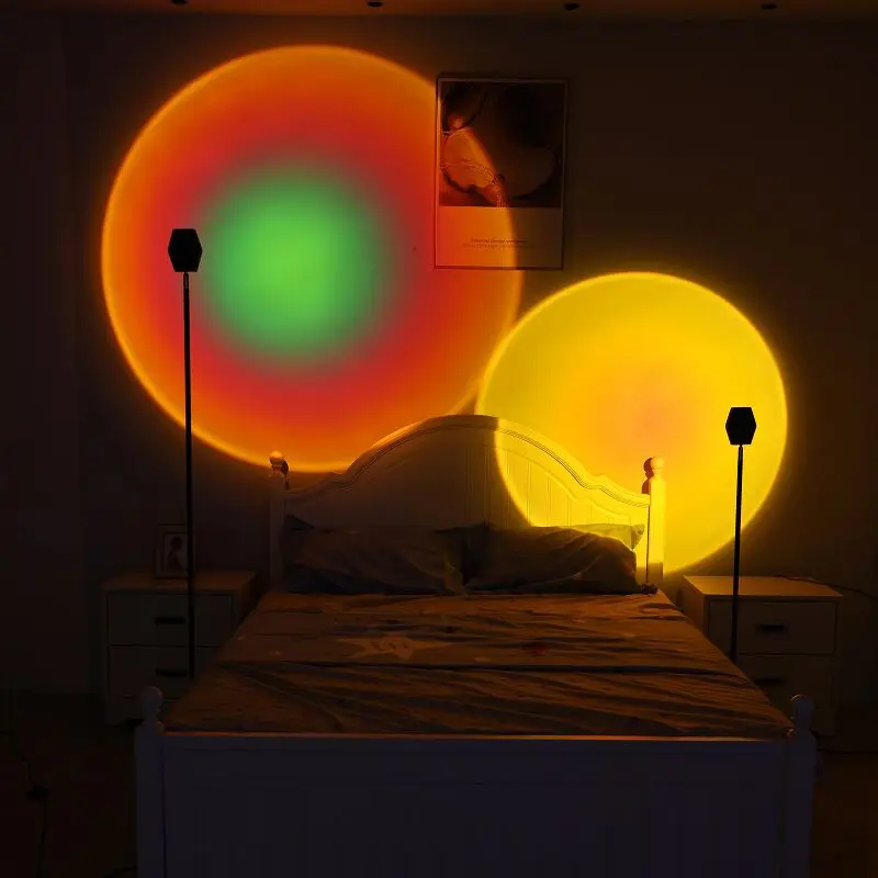 remote control Corner Lamp RGB Standing Lamps Home Decor Modern Sunset Projection Tripod Floor Lamp