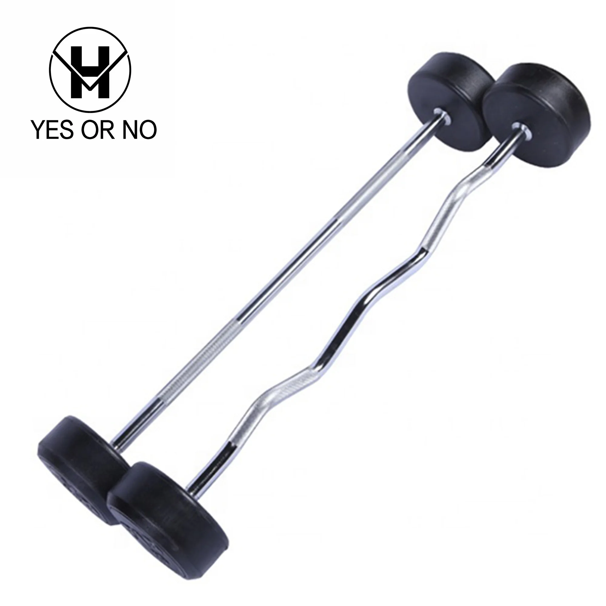 Top Sale Indoor Fitness Equipment Weightlifting Straight Curl Rubber Barbell Bar for Gym