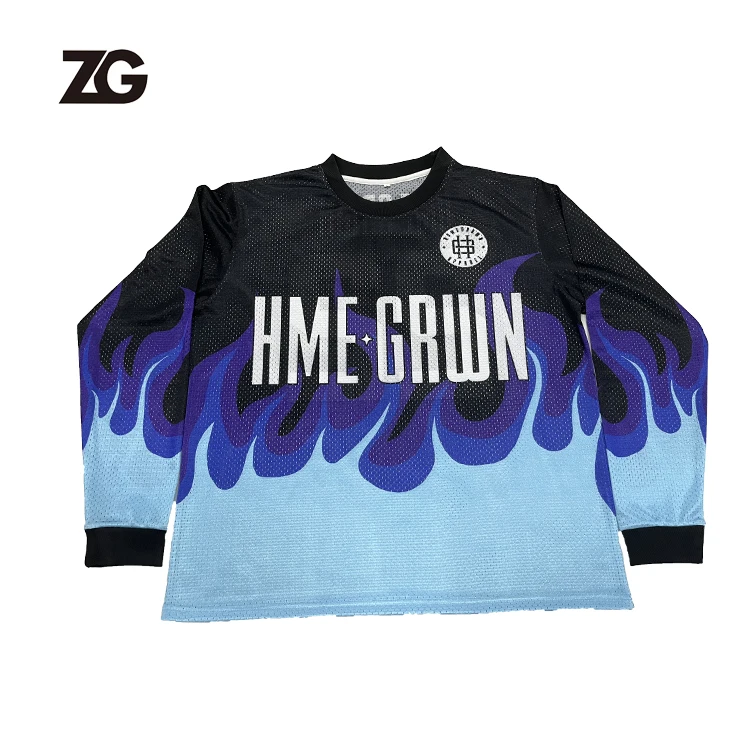 TOP Quality Custom Sublimation BMX Jersey 100% Polyester Mesh Motocross Long Sleeves Jerseys