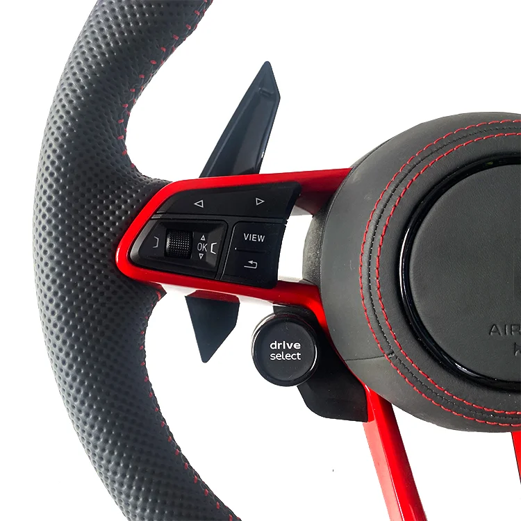 Custom Sports Style Carbon Fiber Steering Wheel for Audi Models R8 TT A1 A3 A4 A5 A6 A7 A8 Q5 Q7 TTRS with Real Leather Material