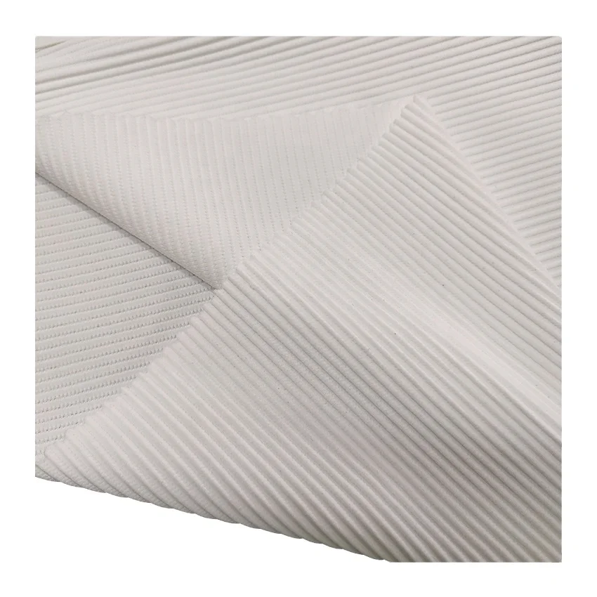 Производители тканей, оптовая продажа, белая трикотажная ткань 70D 90% нейлон 10% спандекс, трикотажная ткань в рубчик для спортивной одежды или футболок