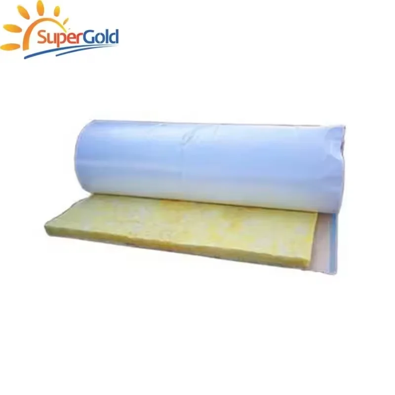 SuperGold fiberglass wool roll with reinforced polypropylene heat insulation materials glass wool blanket