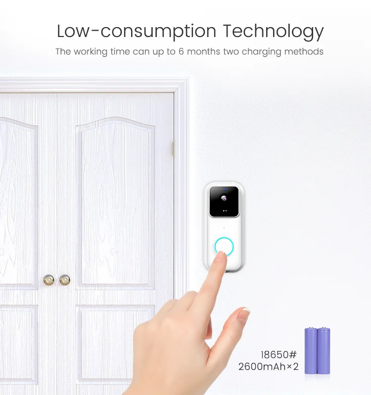 
Real time visual recording door bell camera PIR motion sensor home video smart tuya app wireless video doorbell 