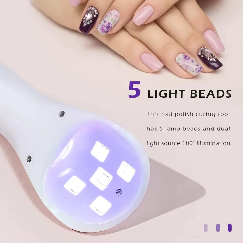 2 in 1 Usb Charge 18w Mini Handheld Uv Lamp Quick Curing Nail Dryer for Nail Gel Polish Nails Menicure Machine