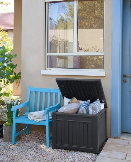 Square outdoor storage wooden box Big Mouth Storage Chair