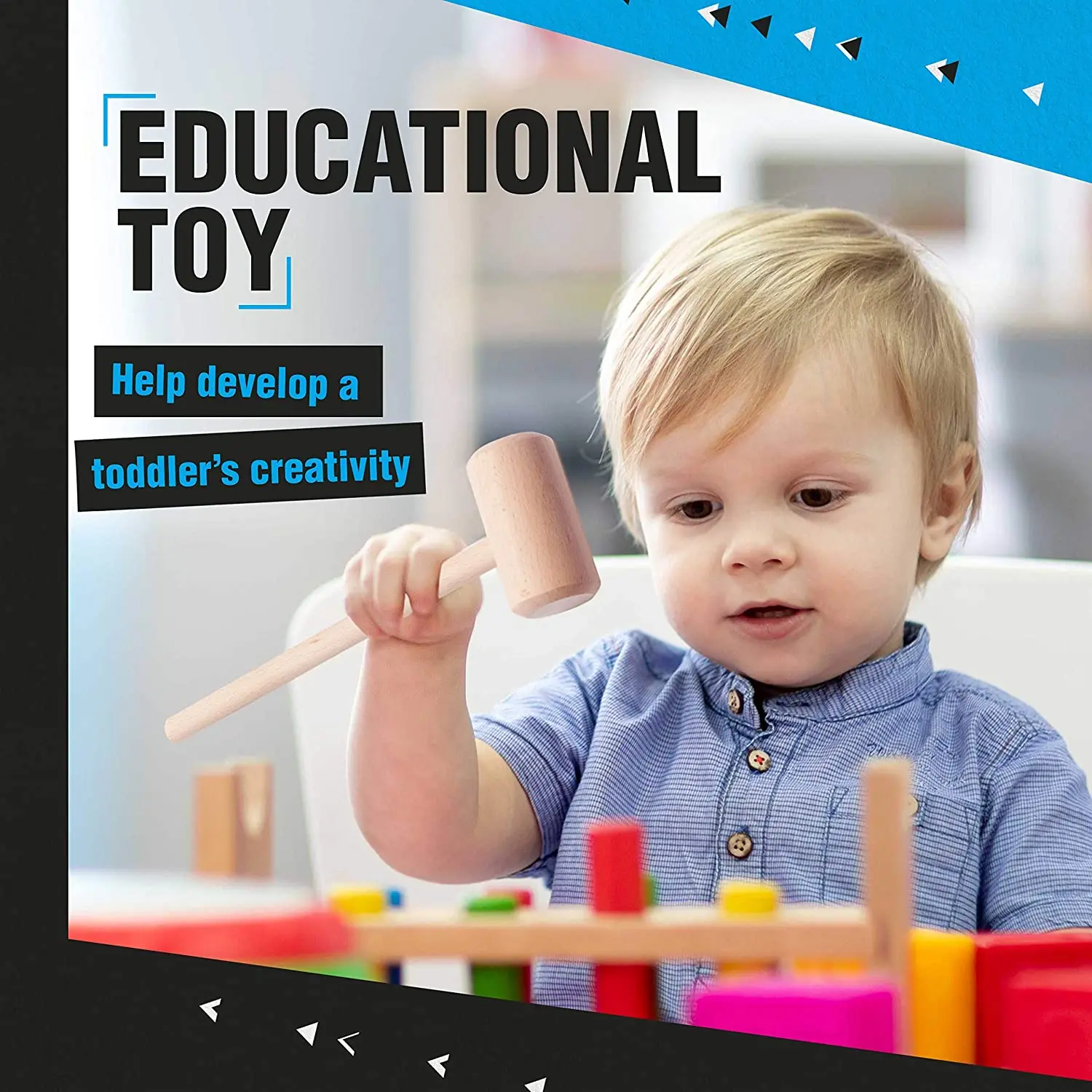 Customize logo Solid beech wood hammer mallet with round edge