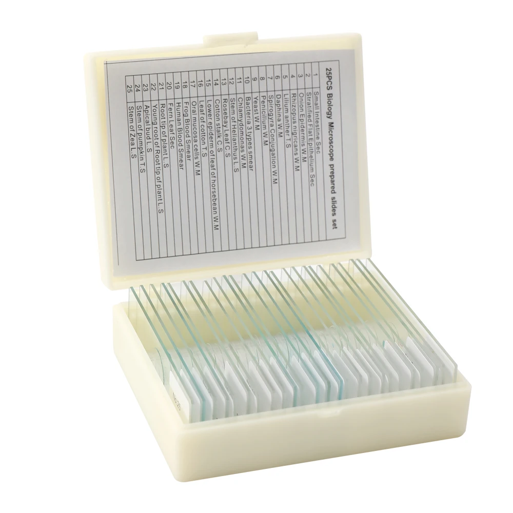 Mixed 25pcs Plant Insect Prepared Microscope Slides Set in Histology