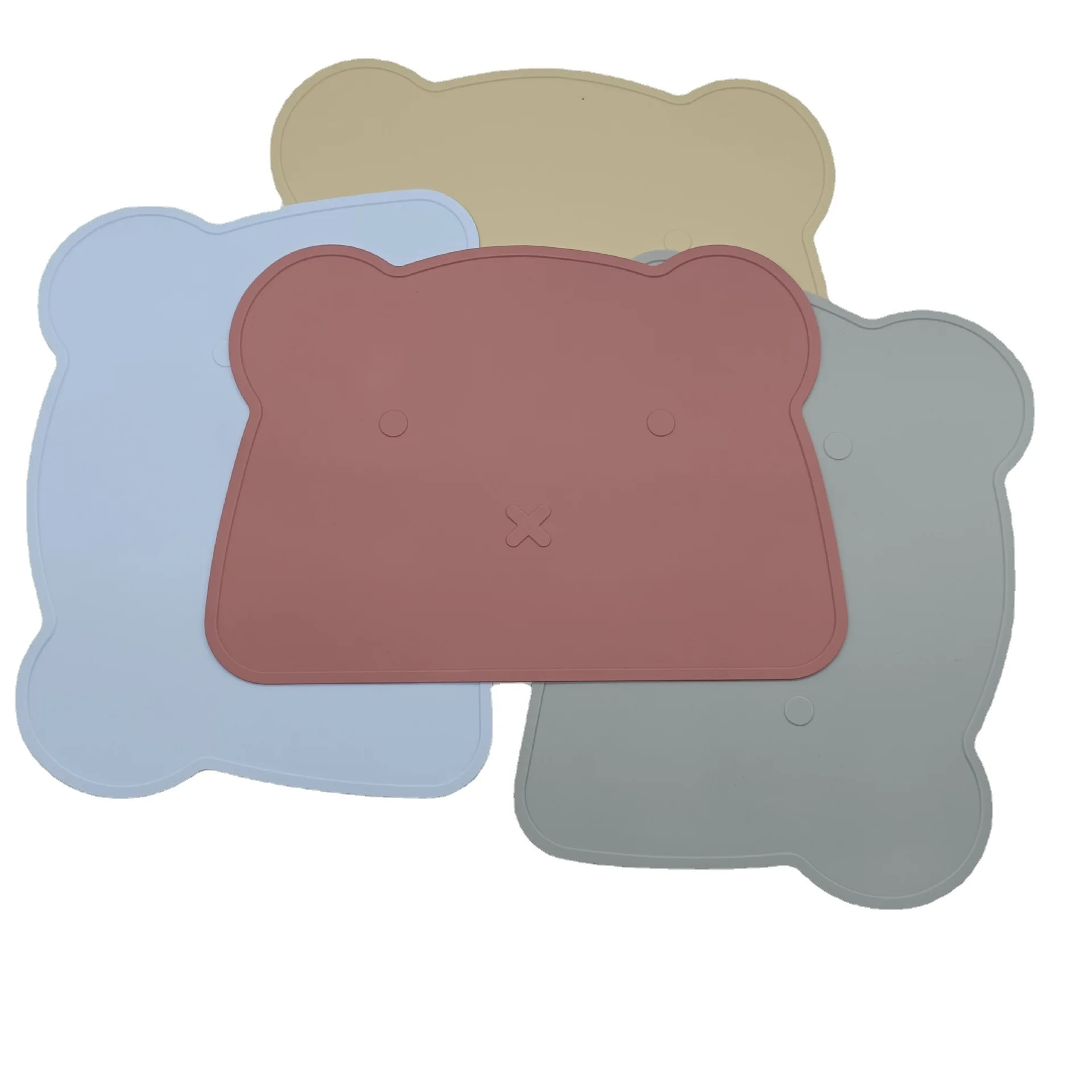 Silicone Cartoon Bear Placemat Kids Plate Mat Food Grade Silicone Table Pad Waterproof heat insulation Kitchen gadget Easy Clean