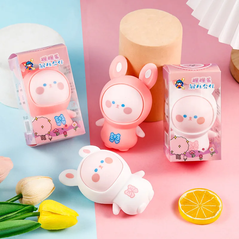 Dressed Bunny Pinch Unique TPR Soft Release Anti-stress Rabbit Wholesale Custom Rabbit Stretchy Stress Toy