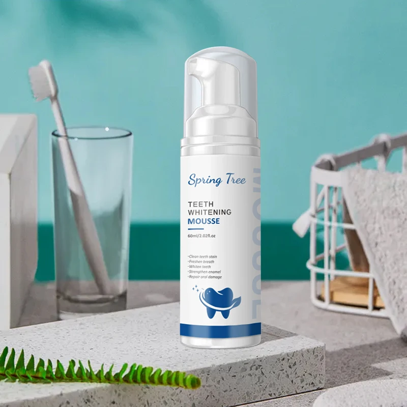 Spring tree teeth cleaning mousse teeth foam white teeth free sample