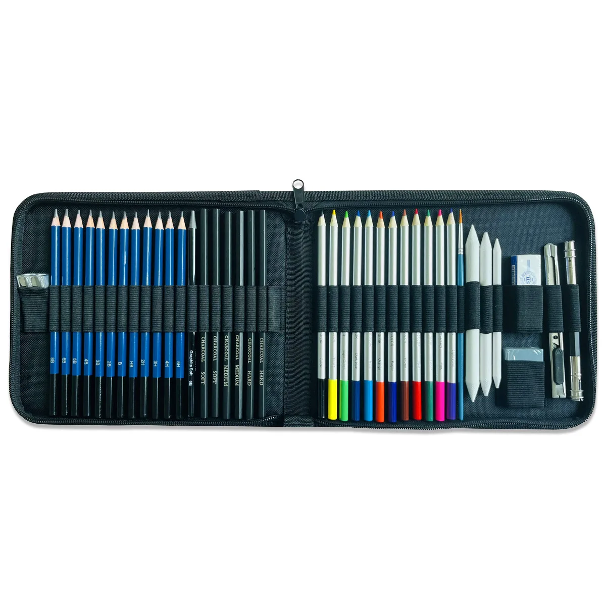 Art Supplies Drawing and Sketching Colored Pencils Set 40pcs Graphite Charcoal Professional Artists Pencils Kit