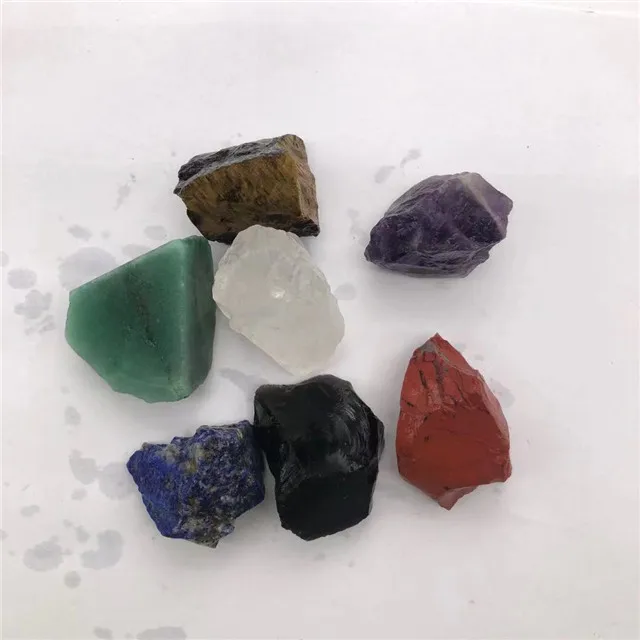 New arrivals spiritual crystals rough healing stones natural colorful mixed quartz 7 chakra raw gemstone for Yoga meditation