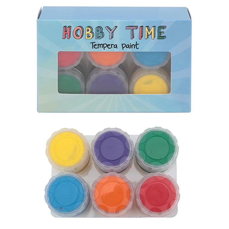 Custom High Quality Set Of 15g Art Colors Marker Pens Set Pots Washable 6 Pcs Tempera Acrylic Paint For Kids