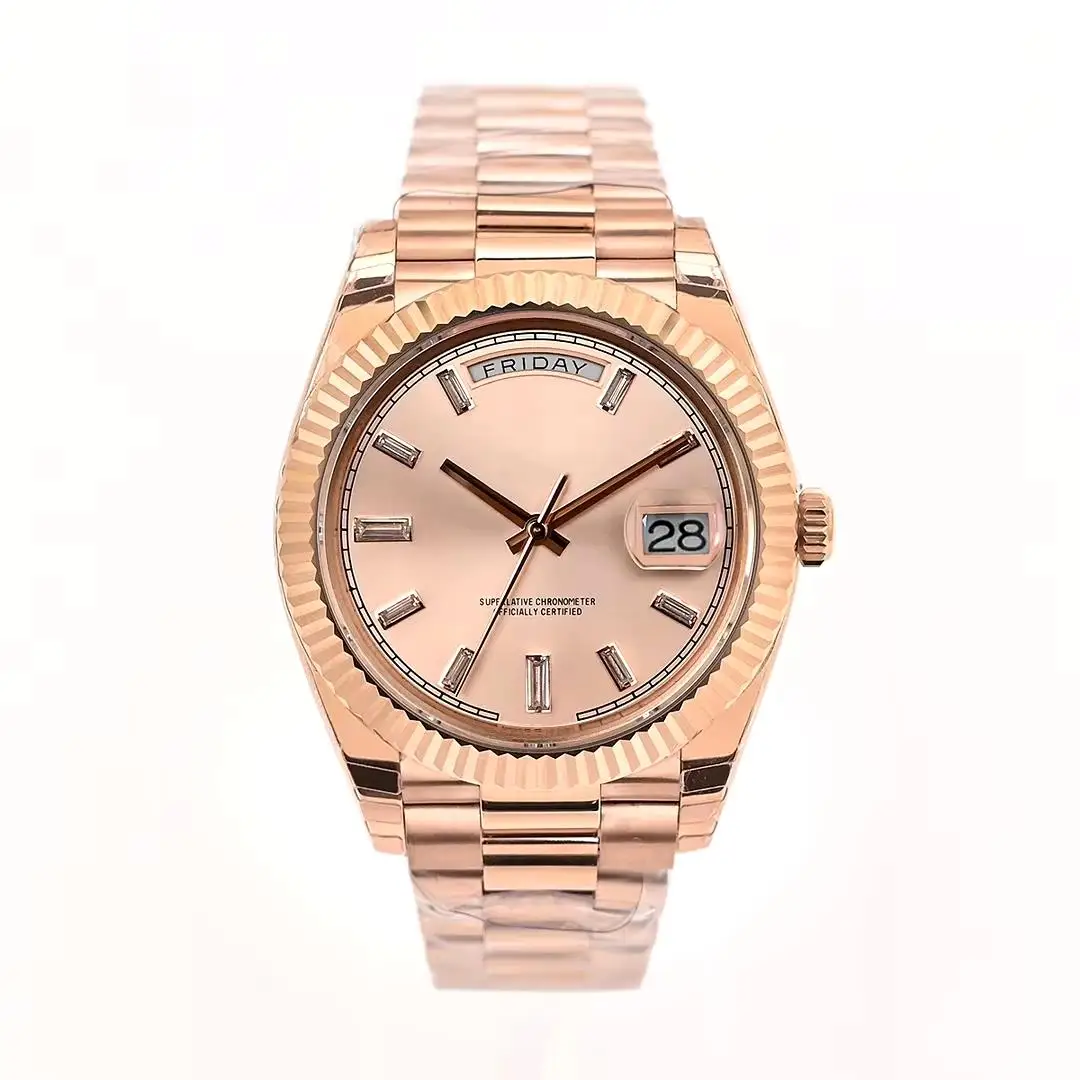 Ultra High Quality 5A Diver Watch with ETA 3235 Factory Movement 40mm Rose Gold Luxurious Green Dial Display Luminous Pointer