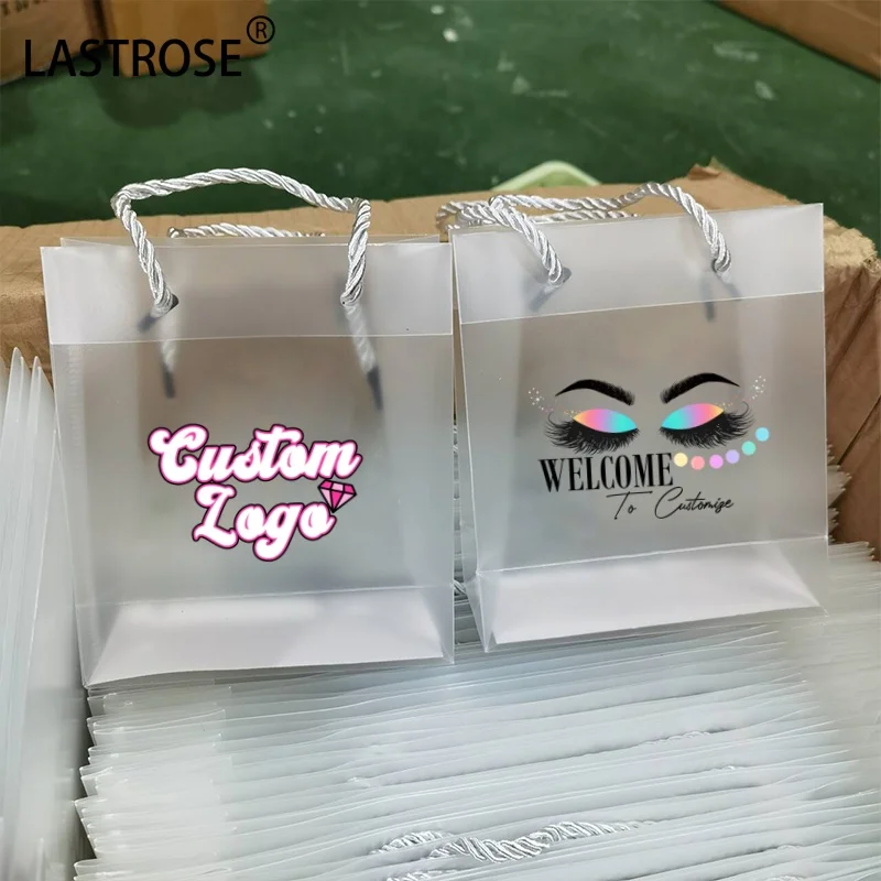 Luxury Paper Lashpackaging Bags Mini Handbag Lashes Gift Makeup Cosmetic Thank You Bag Hand Shopping pink Lash Bag With logo