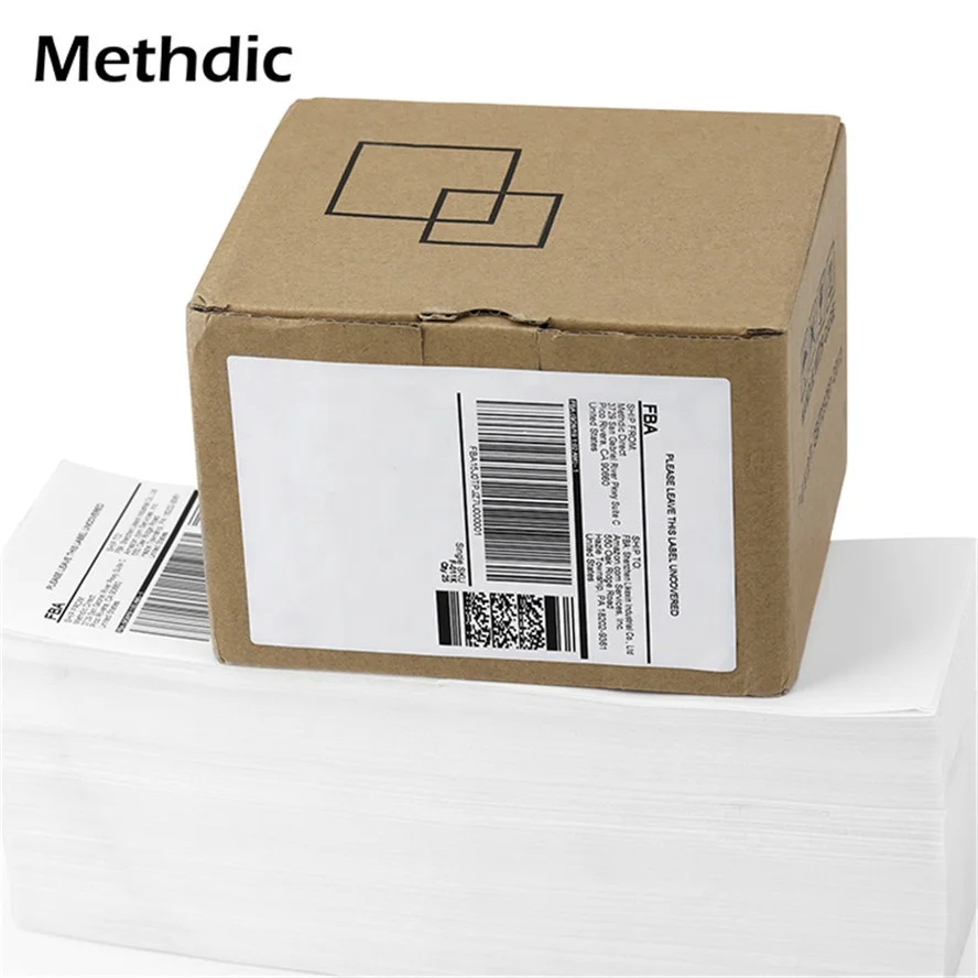 Methdic Self Adhesive 4x6 Folding Thermal Label Shipping Label 2 Per Sheet