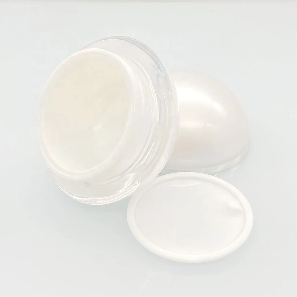 15ml 30ml 50ml Pearl White Empty Acrylic Jar Ball Shape Face Cream Jars Lip Balm Ball Container Acrylic Cream Container Jar