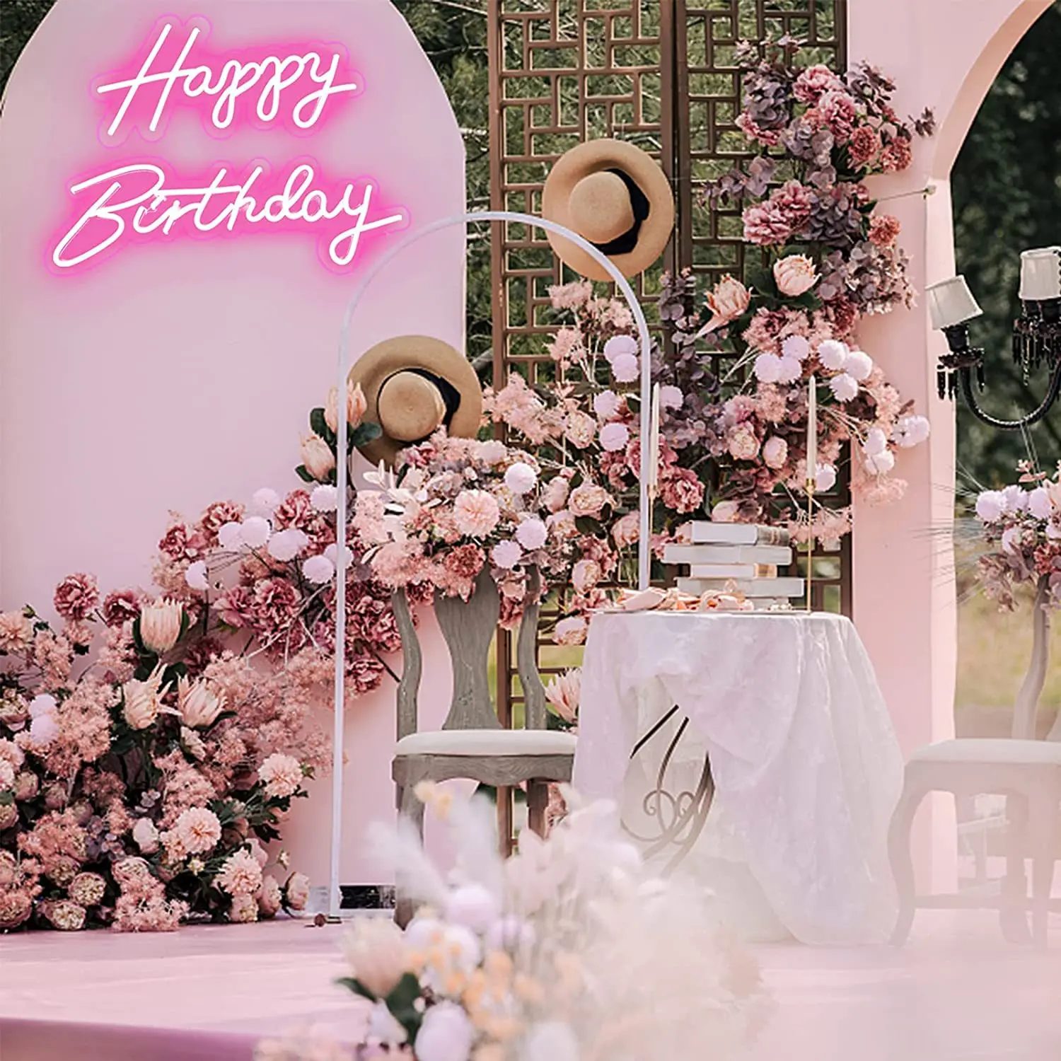 Happy Birthday Bar Party Decorations Anime Words Angel Wings Logo Neon Lights Led Custom Neon Sign for home decora