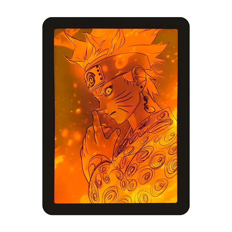 Anime Light Box Gojo Demon Slayer Anime Box Light Shadow Box Frame Art Paper Light Printing 3D Nightlight Gift Item