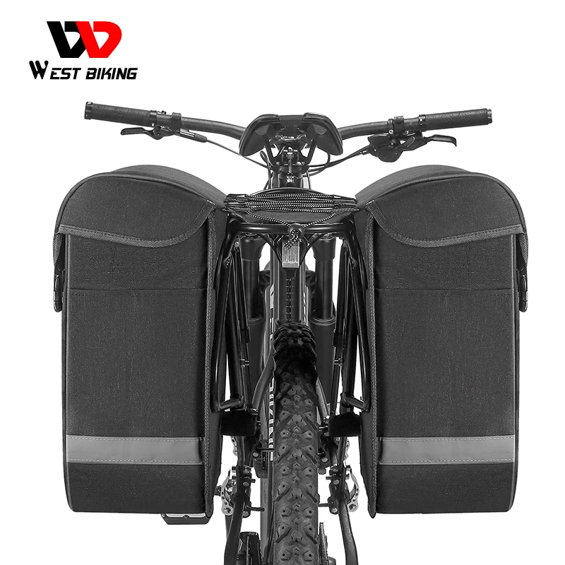 Велосипедная двухсторонняя задняя стойка WEST BIKING объем 33 л вместительная уличная Дорожная Спортивная велосипедная сумка с двойной штангой