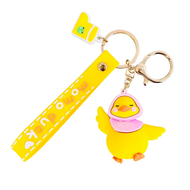 2023 hot sales rubber key ring high quality 3D duck soft PVC  key chain