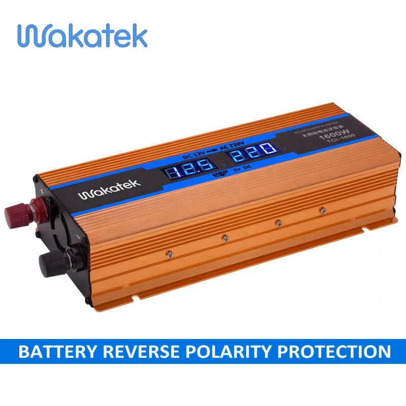  Китайский производитель Wakatek охлаждающий автомобильный инвертор на солнечной батарее 12 В