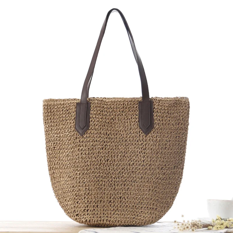 Newest hot sale women straw bags summer natural raffia straw beach bag