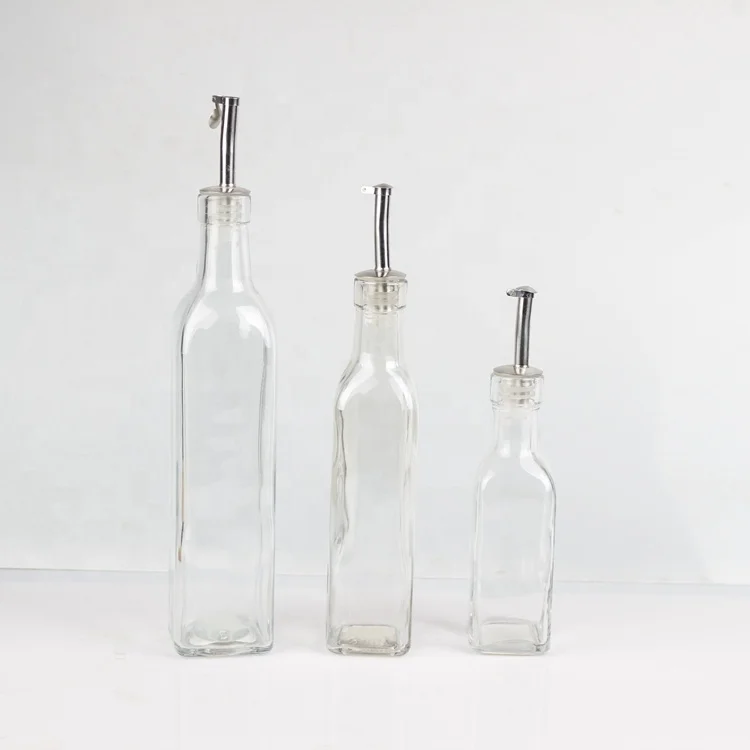 170ml 250ml 500ml glass oil and vinegar dispenser bottle set glass bottle for soy sauce