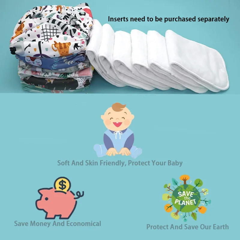 Wholesale Baby Cloth Diaper Washable Reusable One Size Pocket Cloth Diaper