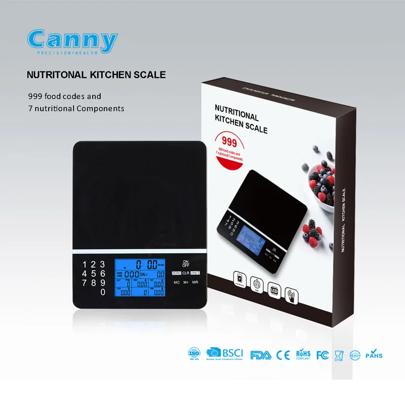 Canny LCD Digital Nutrition Kitchen Diet Fats Food Scale With Capacity Of 5kg