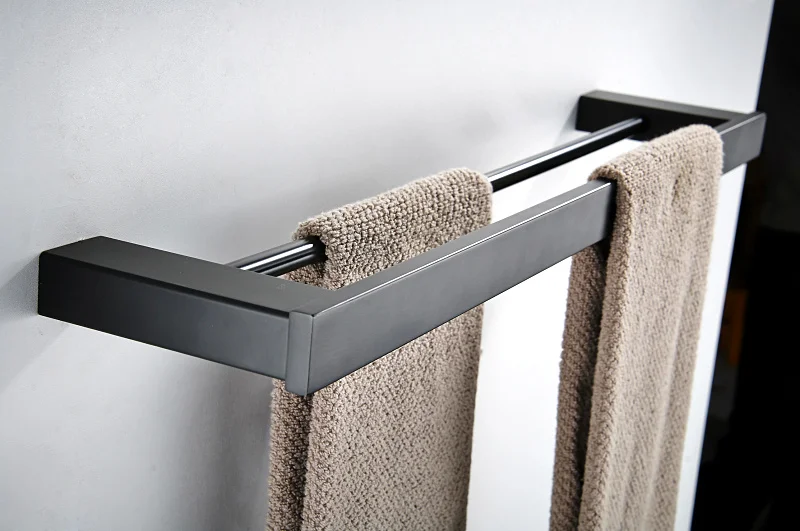 stainless steel 304 material black color double towel bar