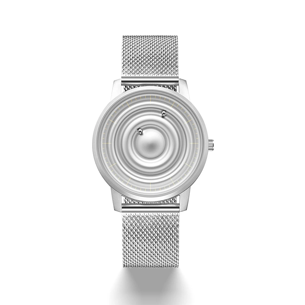 Men Magnetic Watch Ball Bearing Silver Watches Stainless Steel Bracelet Luxury Gold Quartz Wristwatches For Men Ladies