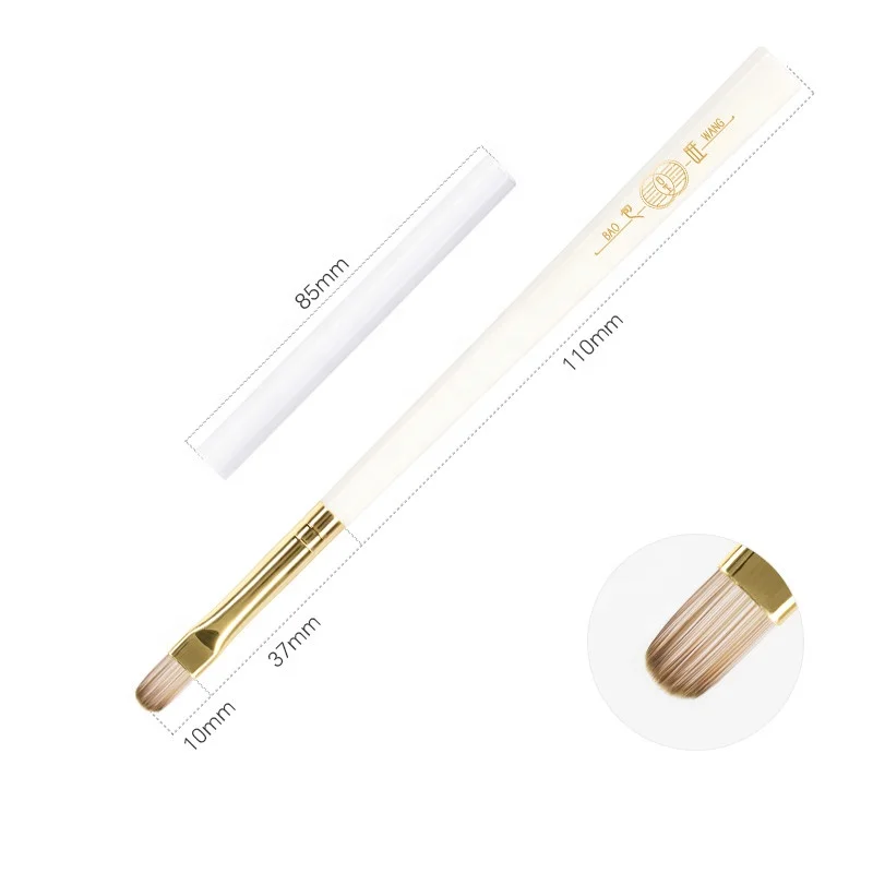 Novel Design White Jade Series Acrylic Handle Nylon PET Hair Offer OEM  UV Gel Nail Polish  Brush Round Nail Art Brush Set