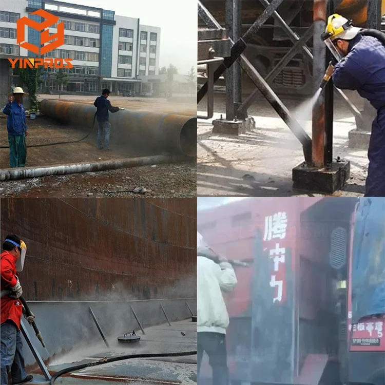 outdoor huge iron steel works rust removal cleaning sand blasting cabinet for renovation projects