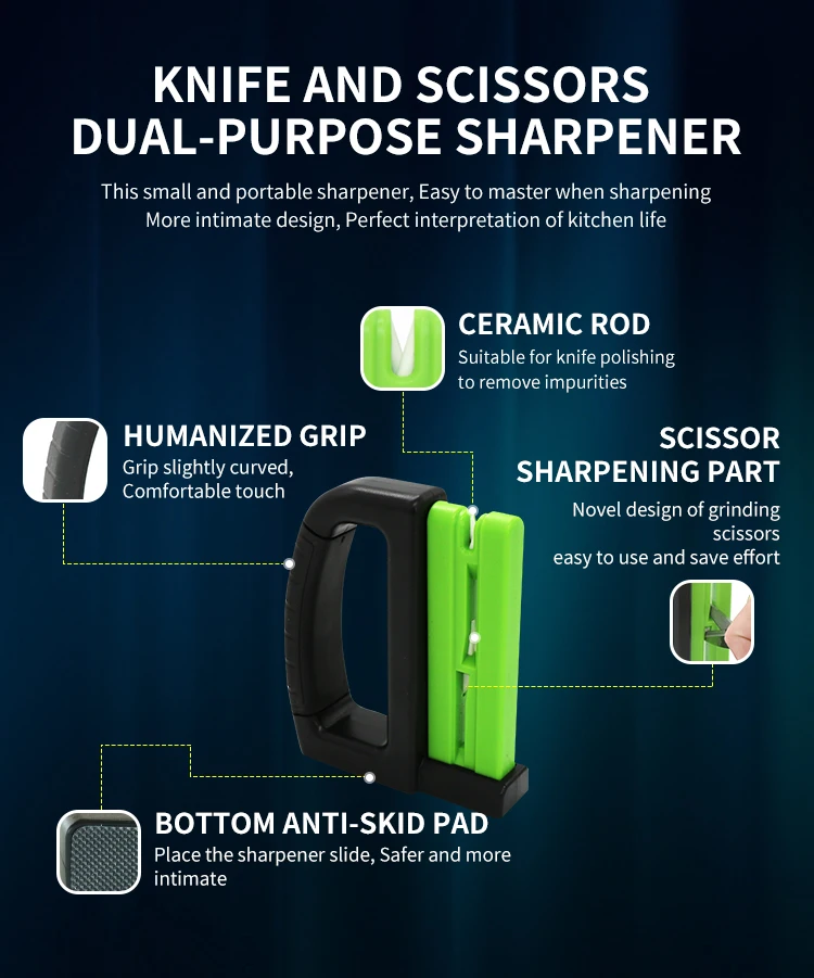 knife sharpener 2 stage and scissors adjustable angle machine