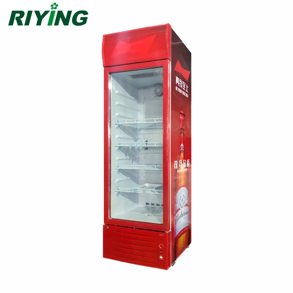 278 литр Холодильная витрина торговая морозильная камера со стеклянной дверью холодильник с боковыми